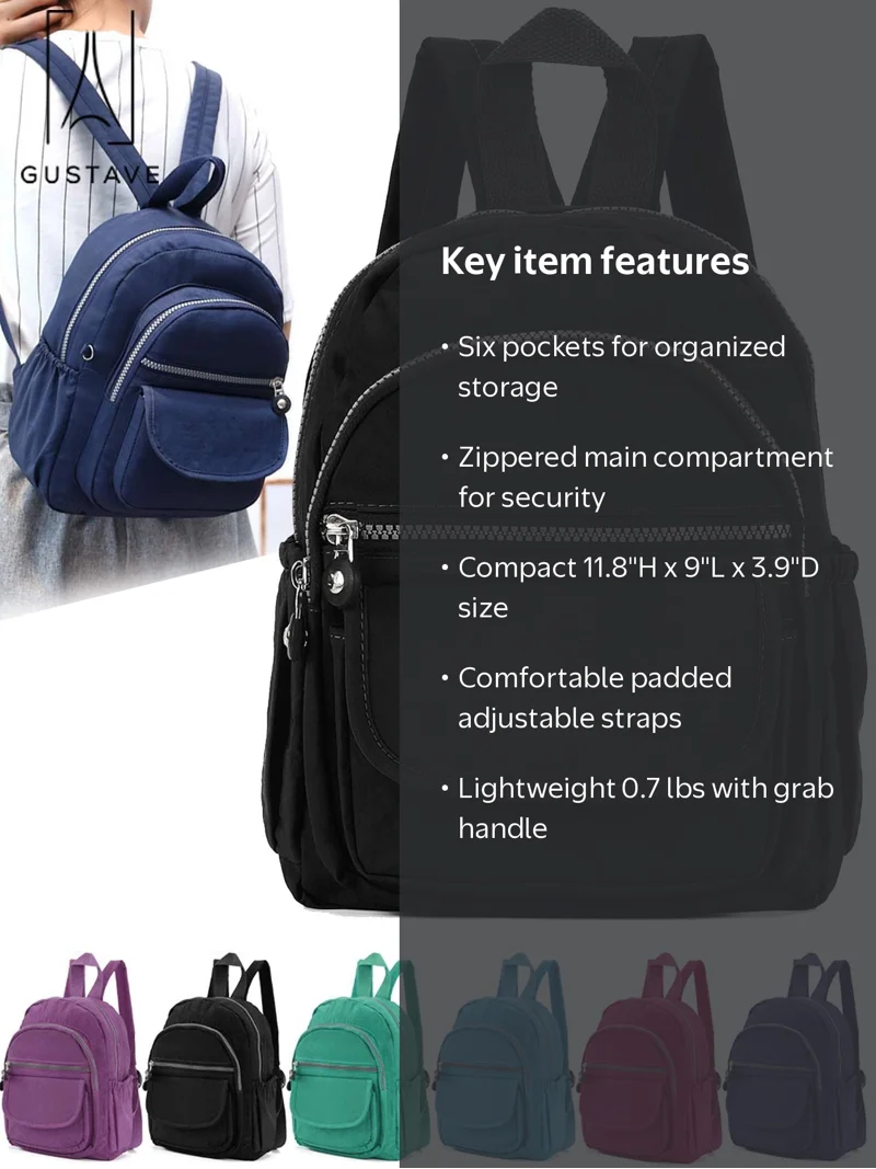 comfortable mini backpack Ivy The main compartment fits other essentials and is perfectly sized for carrying bag organizers Sustainable Canvas Mini Backpack for