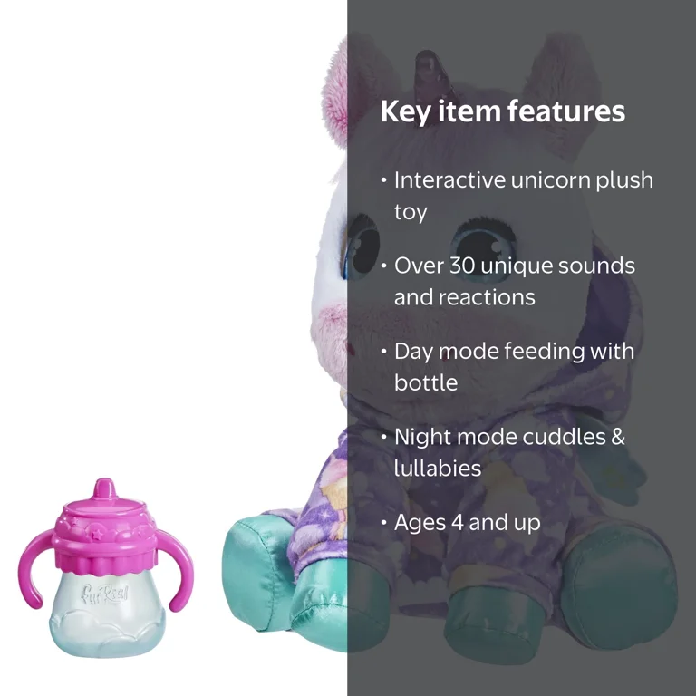 furReal Friends Sweet Jammiecorn Unicorn Interactive Plush Toy, 30
