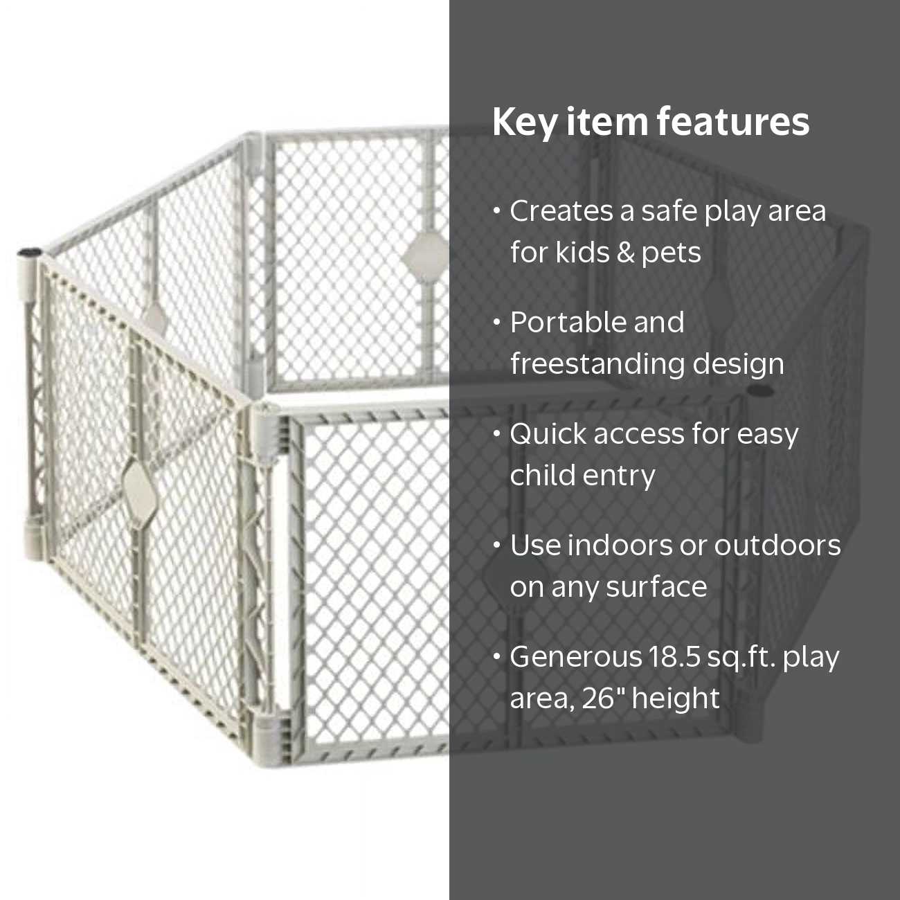 8666 Grey 6 Panel Play Gate - Walmart.com