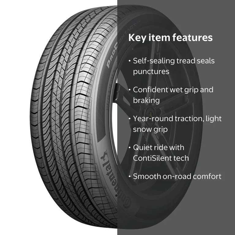 Continental, Passenger Tire, 185/60R15 84T, All Season, Treadwear
