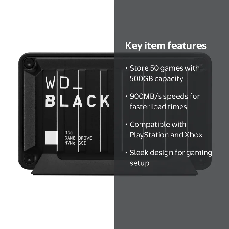 WD_BLACK 500GB D30 Game Drive SSD for PS5 & Xbox Series X|S