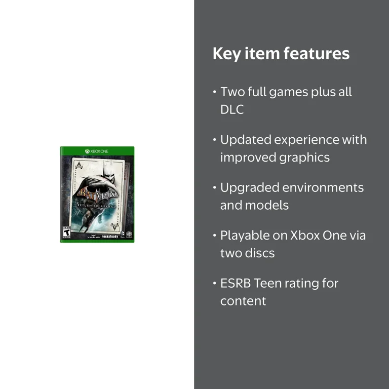 Warner Bros Games, Videogames, Batman Return To Arkham for Xbox