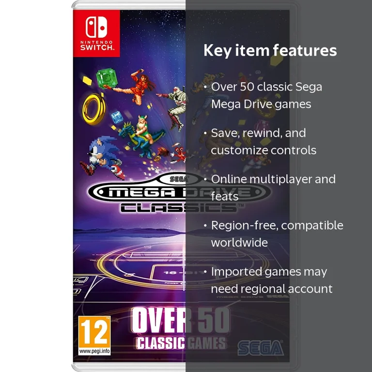 Nintendo Switch Sega Mega Drive Classics EU Switch SEGA, Mega Drive Classics, Over 50 Games, Nintendo Switch