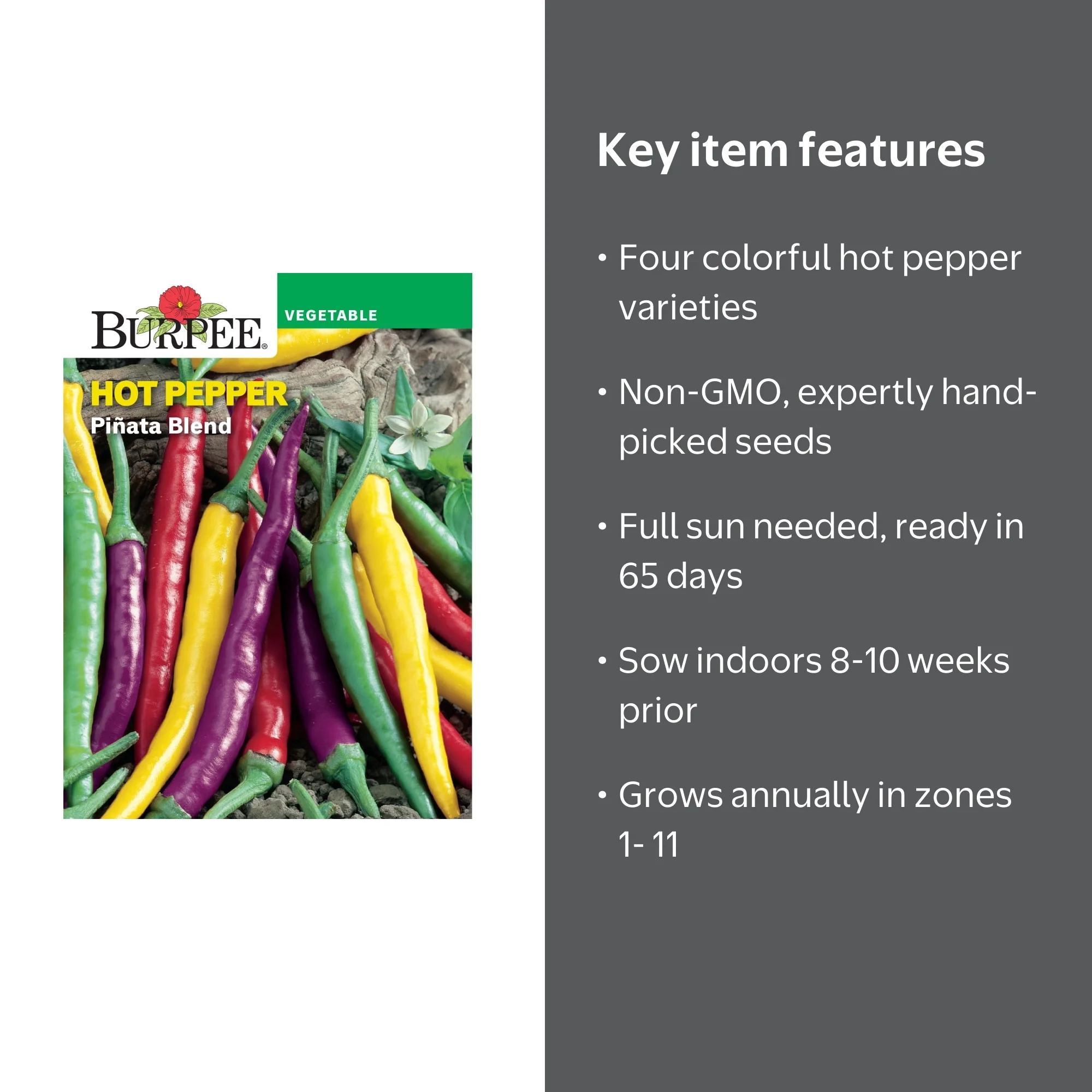 Burpee Piñata Blend Hot Pepper Vegetable Seed, 1-Pack - Walmart.com