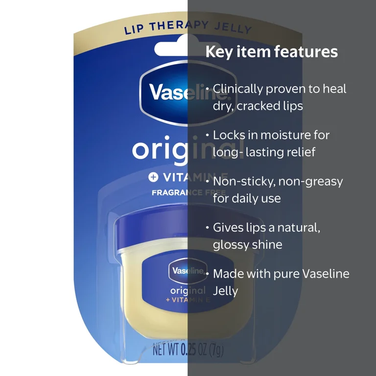 Vaseline, Lip Therapy, 0.25 oz, Original, Multicolor