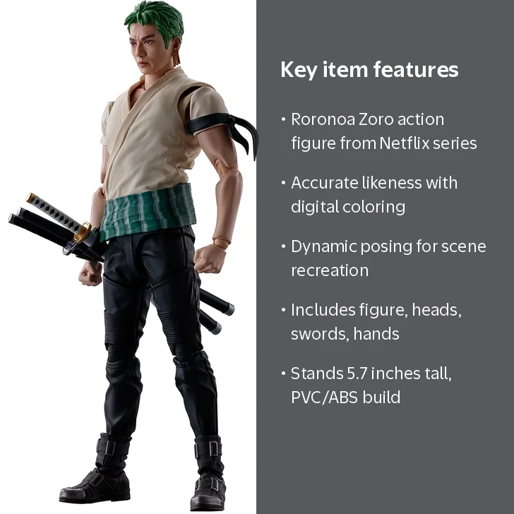 BANDAI HOBBY, Roronoa Zoro, S.H.Figuarts, Netflix Series One Piece