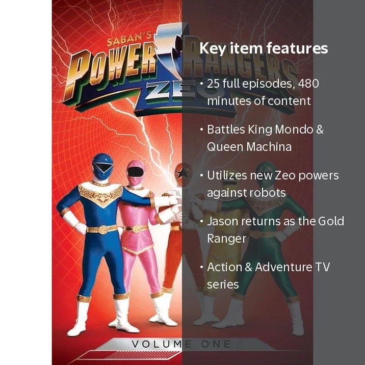 Universal Studios, Power Rangers Zeo DVD, Volume 1, Action