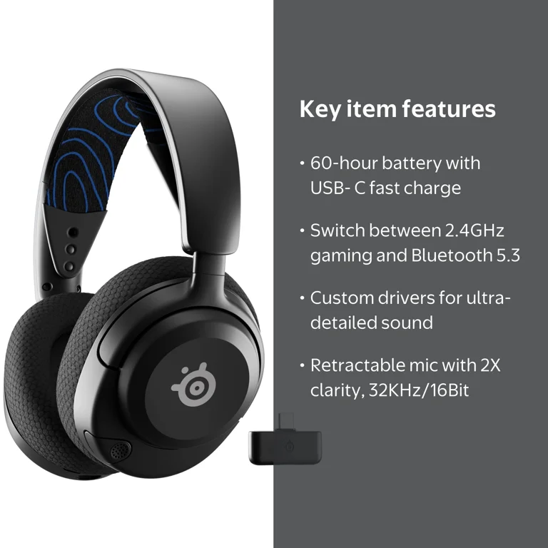 SteelSeries Arctis Nova 5P Wireless Gaming Headset PS5 PS4 PC