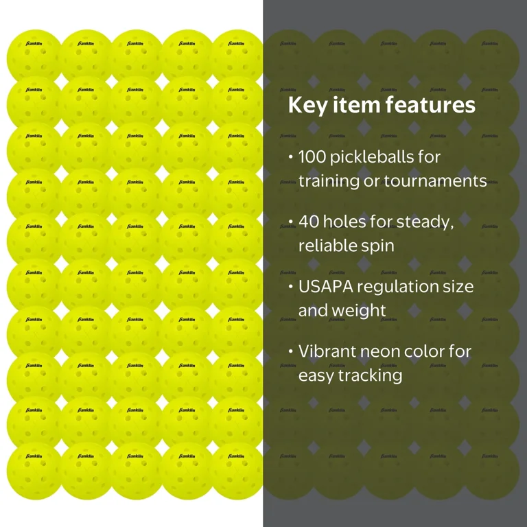 Franklin Sports X40 Optic Yellow Outdoor Pickleball Court Balls