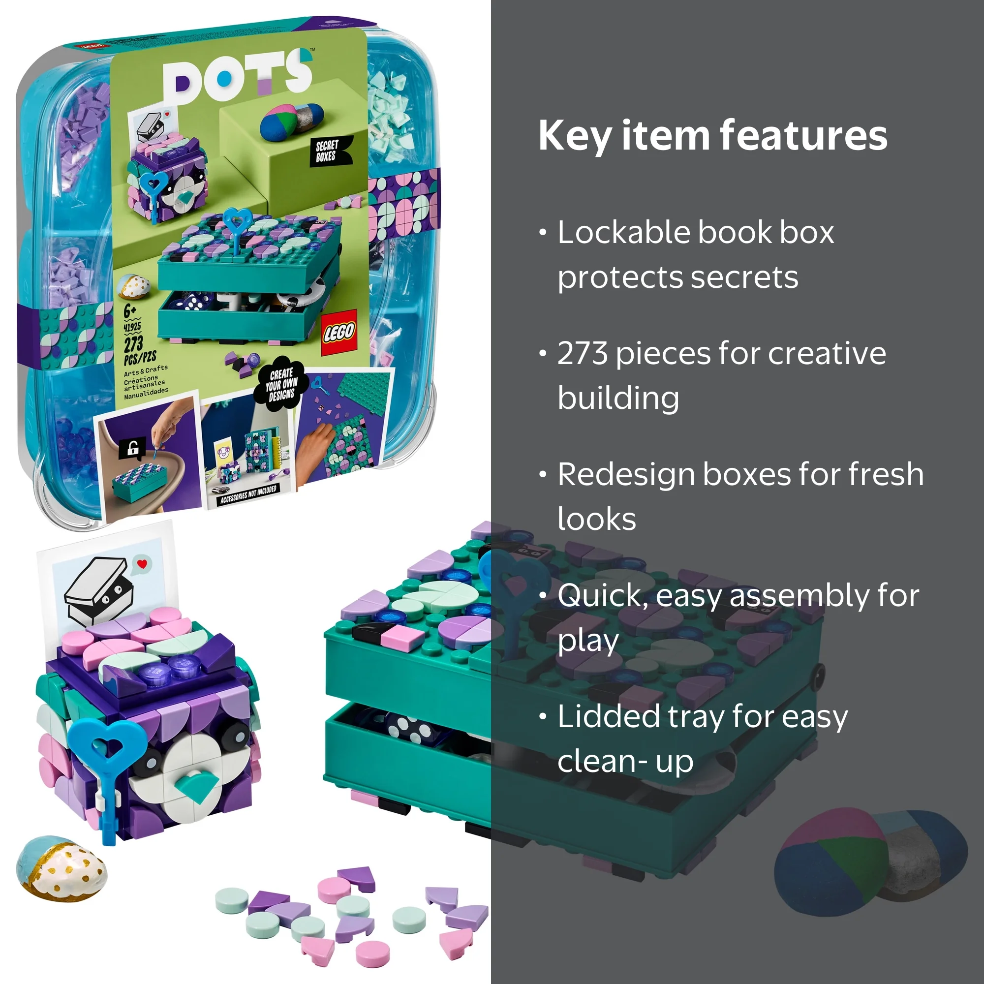 LEGO, DOTS Secret Boxes, 41925 DIY Craft Decorations Kit