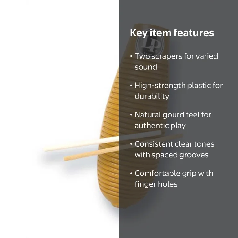 LP Latin Percussion LP243 Super Guiro with 2 Scrapers - Walmart.com