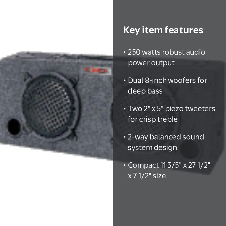 Audiopipe KIC80 Woofer Box Dual 8 Inch Loaded Angle Style, 2-Way