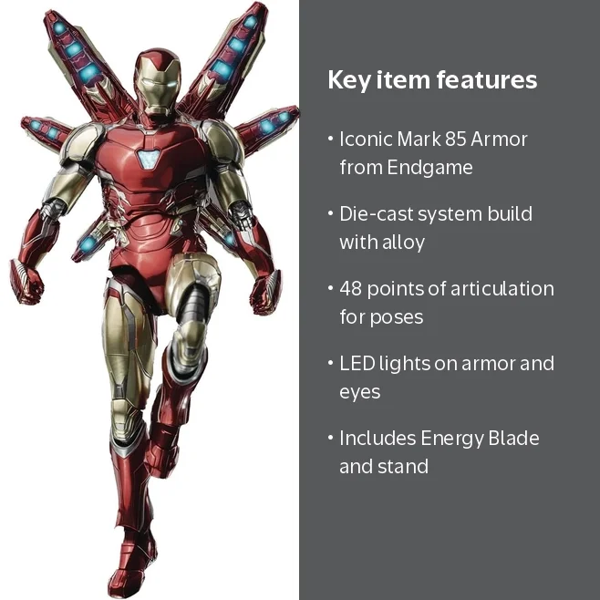 threezero, Action Figure, Marvel Infinity Saga Deluxe Iron Man