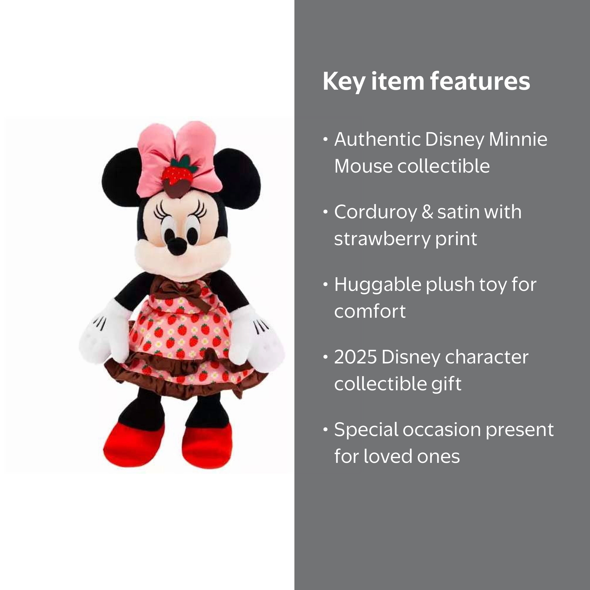 Disney 2025 Valentine's Day Minnie Mouse Plush (Chocolate Corduroy