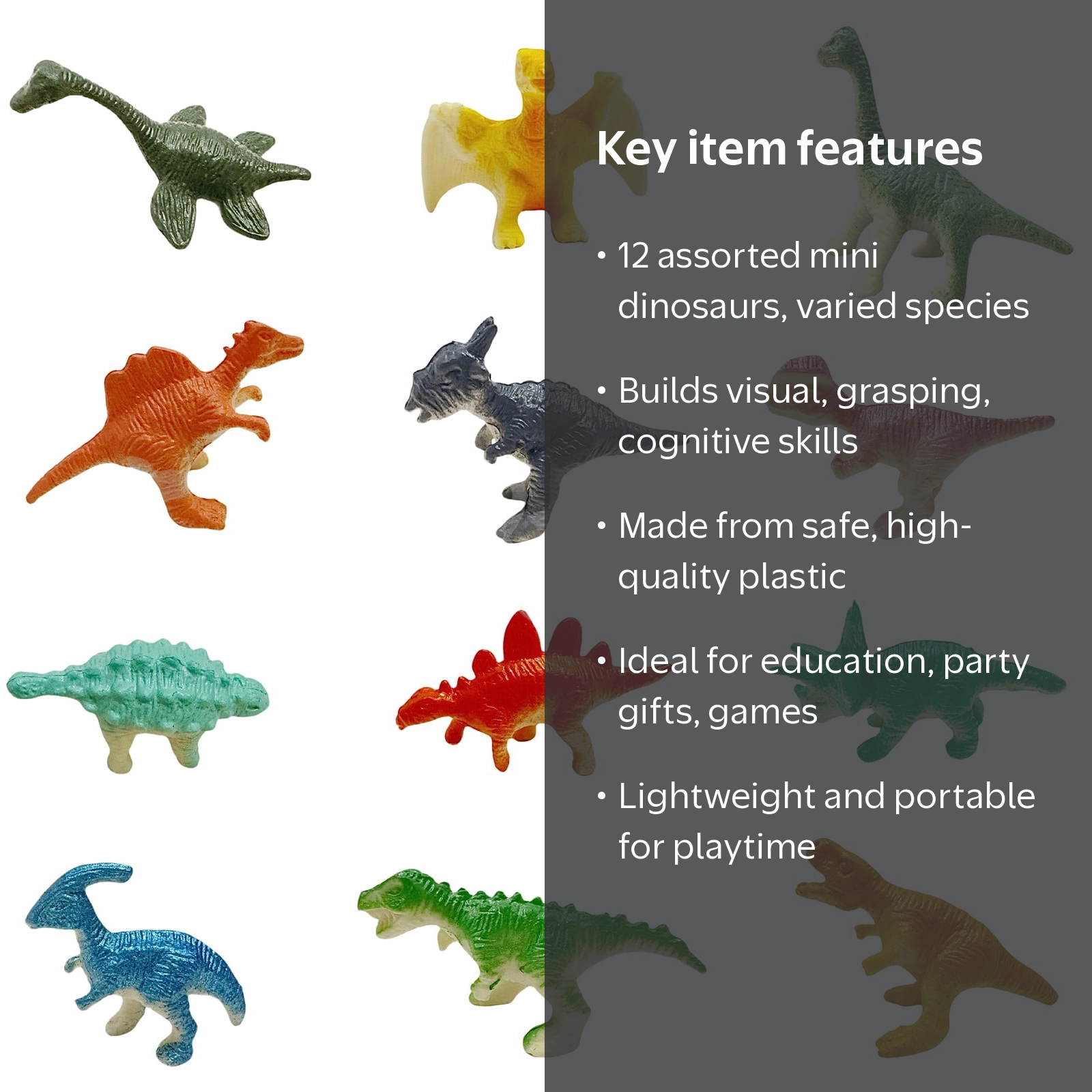 Dinosaur Toys 12 Pack Mini Plastic Dinosaurs, Assorted Species