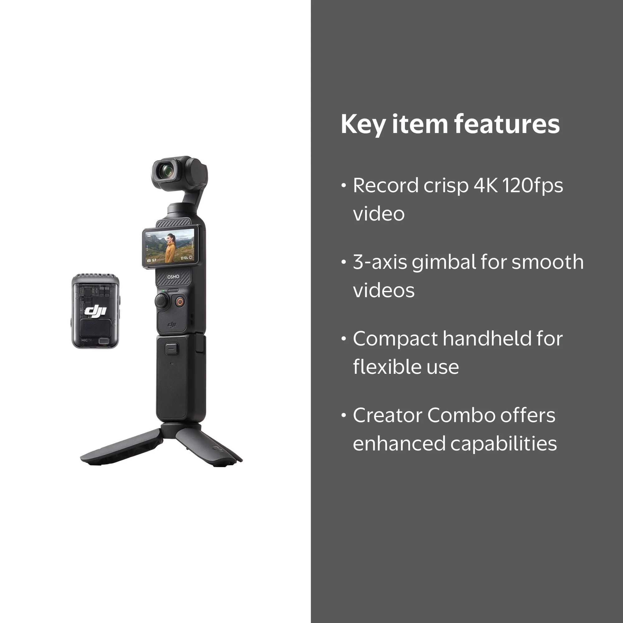 Open Box DJI Osmo Pocket 3 Creator Combo 4K 120fps Handheld 3-Axis