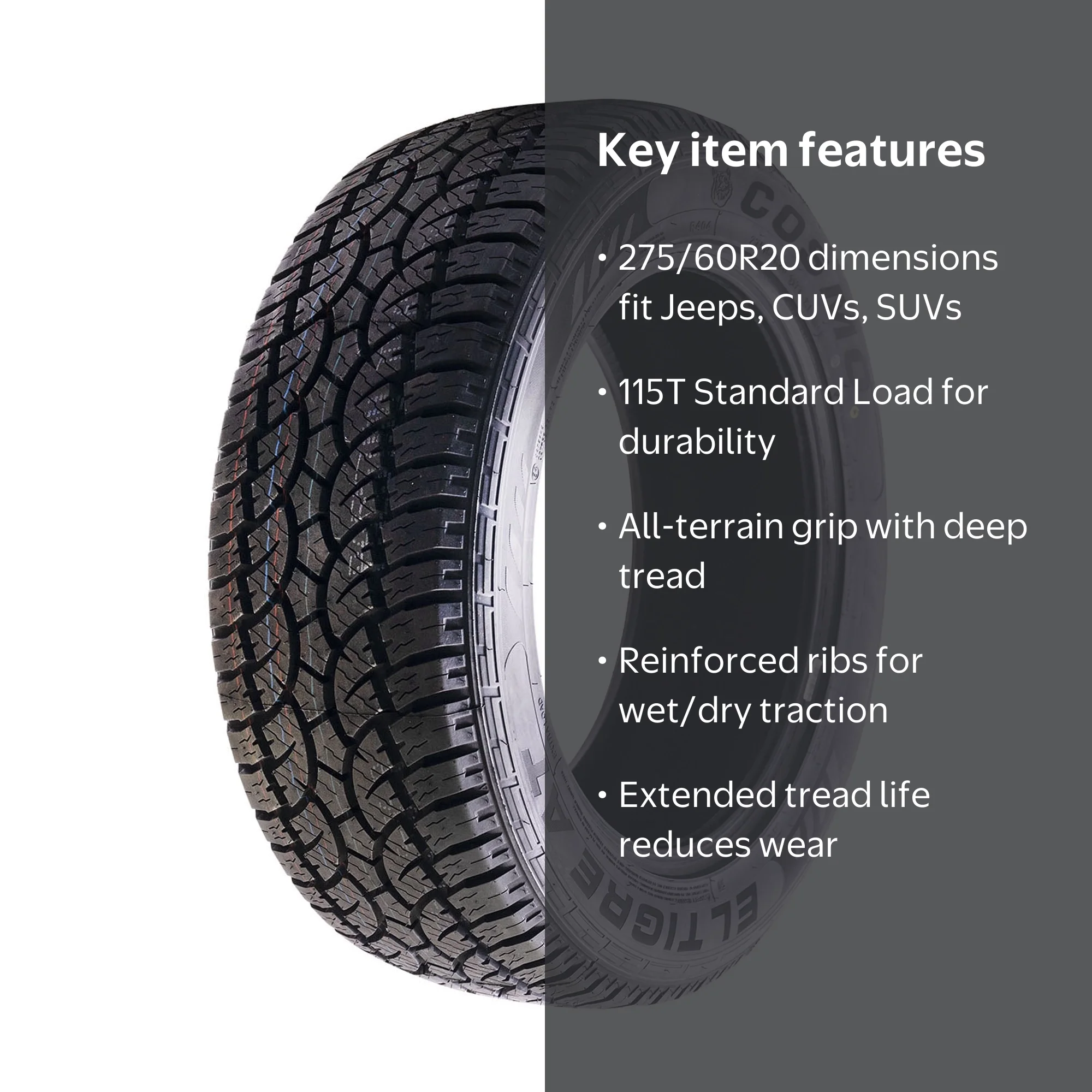 Free Shipping! Cosmo Light Truck Tire EL Tigre AT 275/60R20 115T