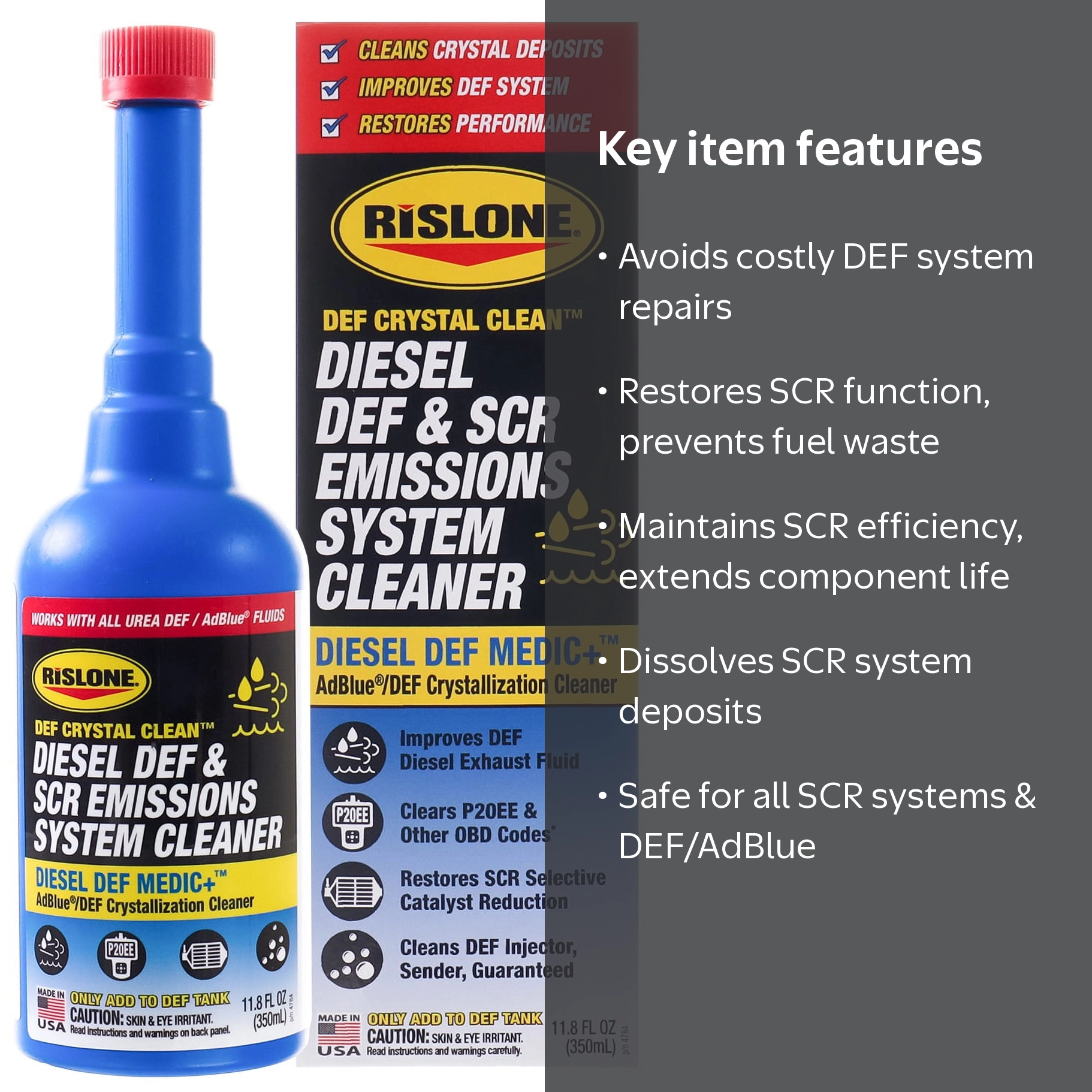 Rislone, Diesel DEF & SCR Emissions System Cleaner, 11.8 Fl oz