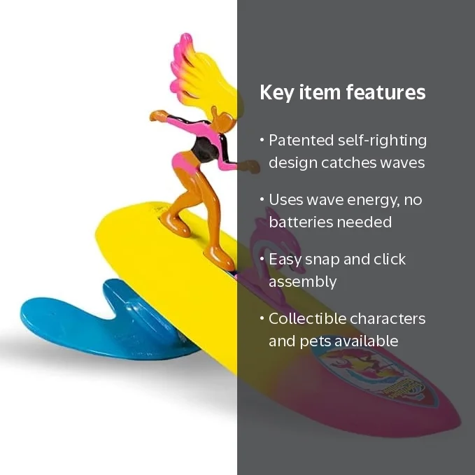 Surfer Dudes, Wave Powered Mini-Surfer, Pet and Surfboard Beach