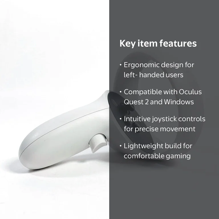 VRPark Left Hand Controller for Oculus Quest 2, White, Bluetooth