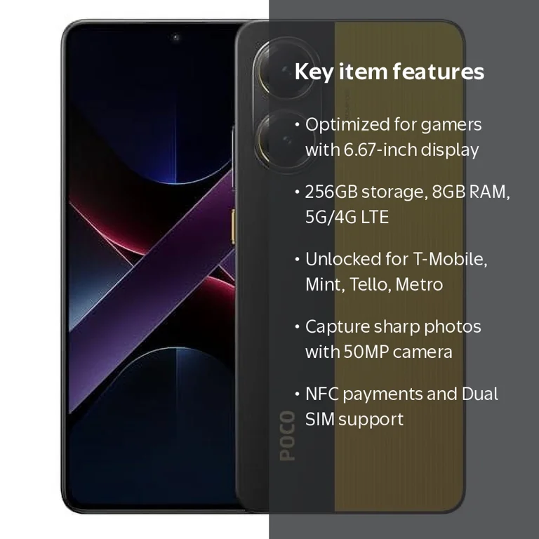 Xiaomi Poco X7 PRO 5G + 4G LTE (for T-Mobile, Mint, Tello, Metro