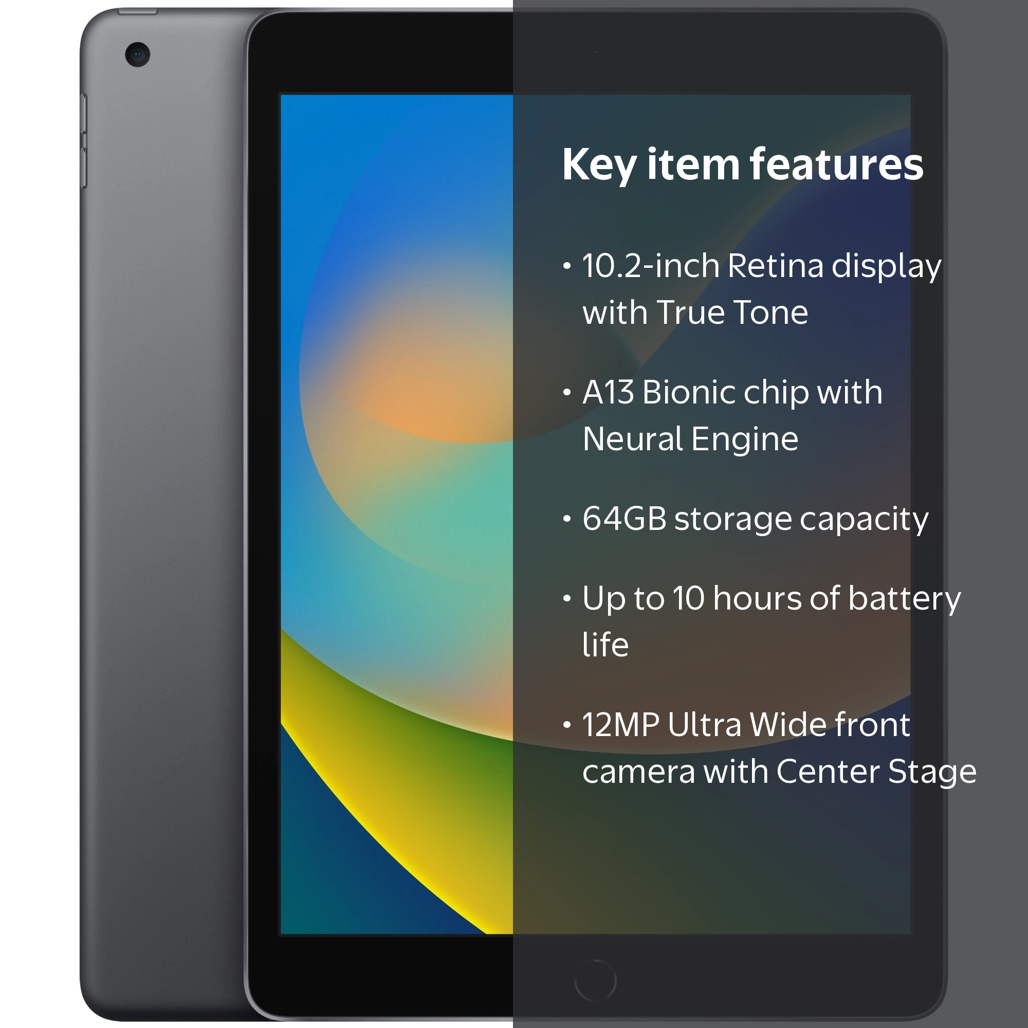 New 2021 Apple iPad 10.2-inch Wi-Fi 64GB Tablet - Space Gray (9th