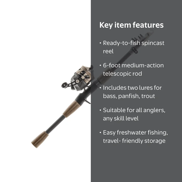 Ozark Trail Fiberglass Telescopic Spincast Rod and Reel Combo Kit