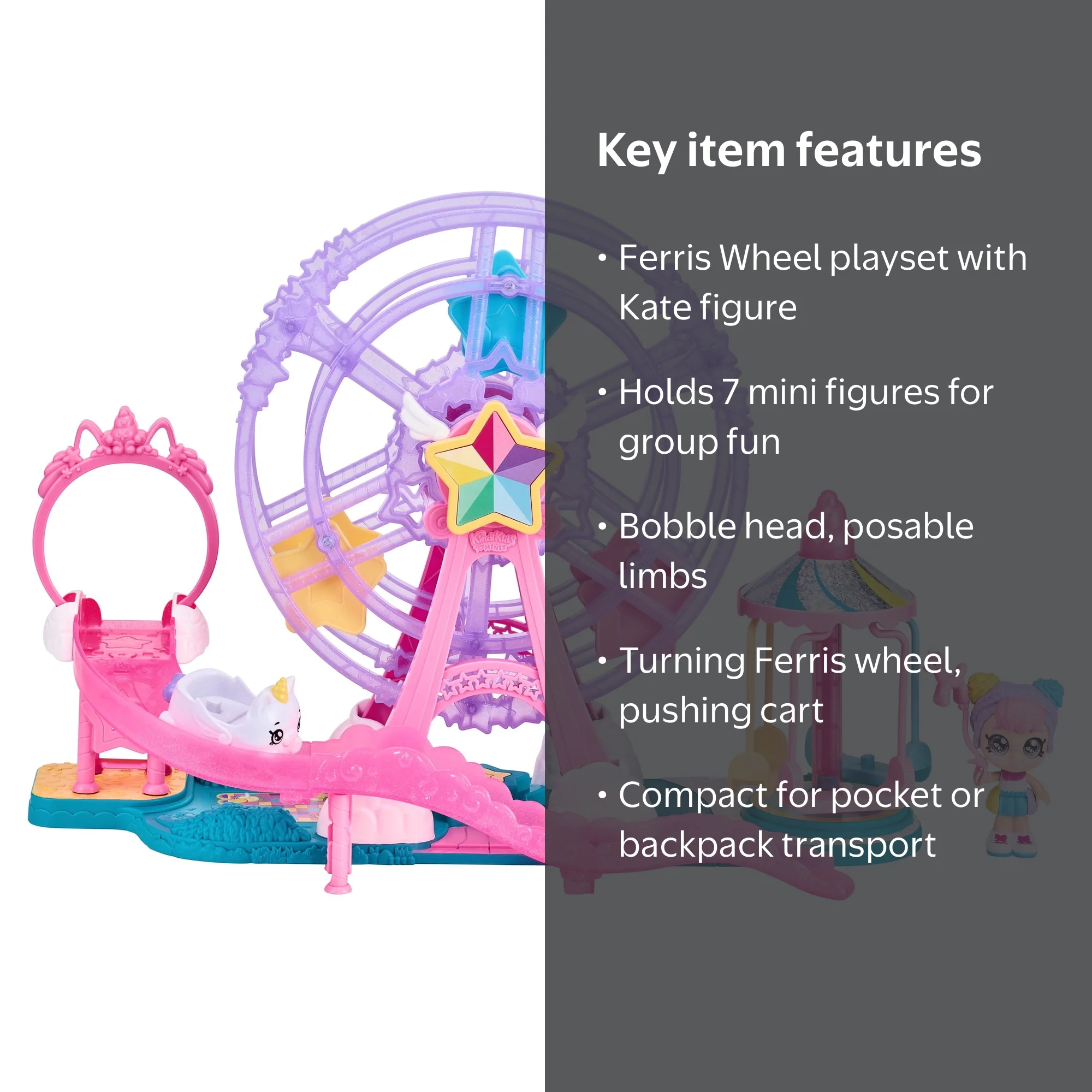Kindi Kids, Minis Collectible Carnival Ferris Wheel and Posable