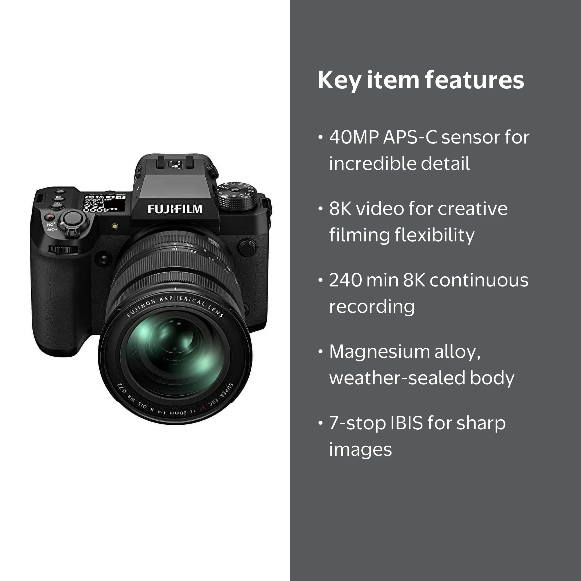 Fujifilm X-H2 Mirrorless Digital Camera XF16-80mm Lens Kit - Black