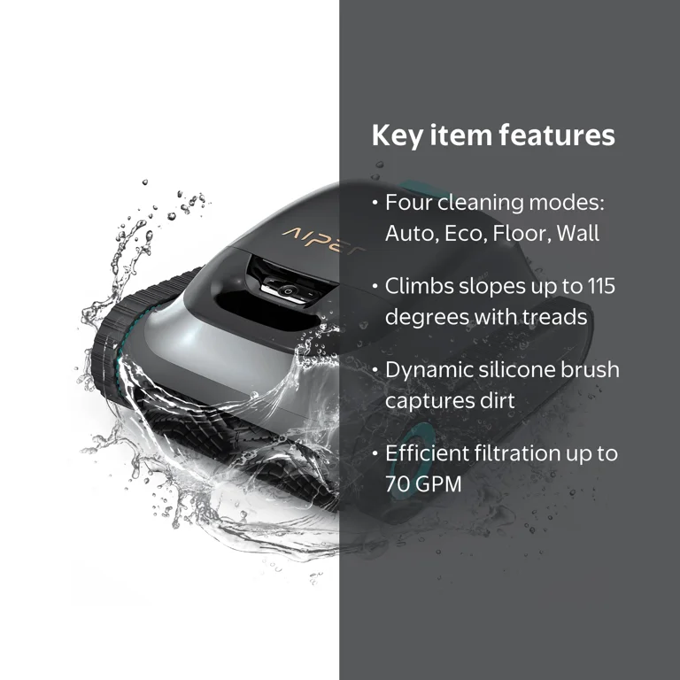 AIPER Scuba S1 Cordless Robotic Pool Vacuum Cleaner with Wall