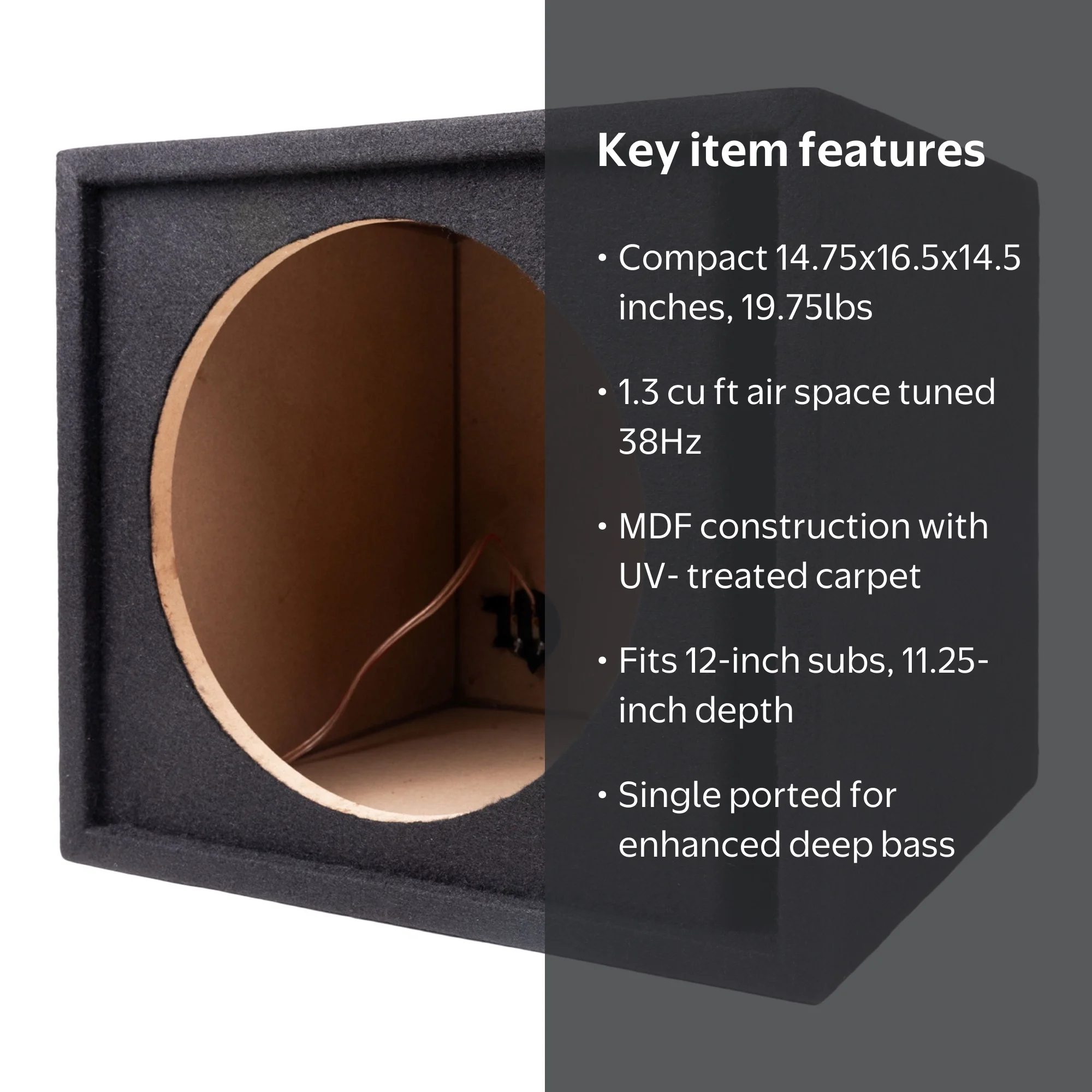 Maxxlink MBXP-112 12 Inch Single Ported Subwoofer Box Enclosure