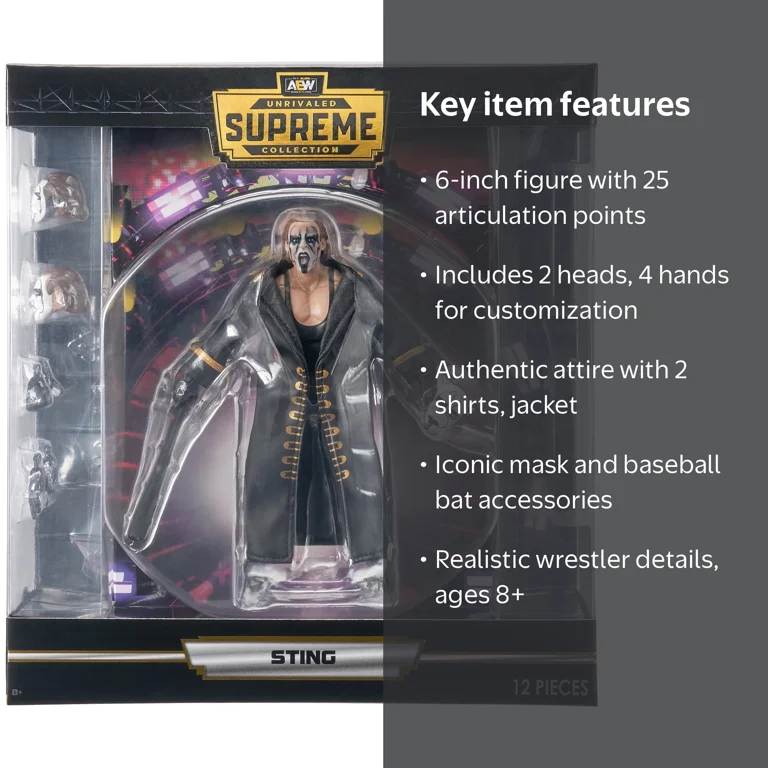 AEW Unrivaled Supreme Sting - 6 inch Figure with Alternate Heads