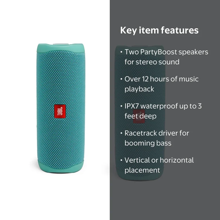 JBL Flip 5 Portable Bluetooth Speaker Bundle - Waterproof with