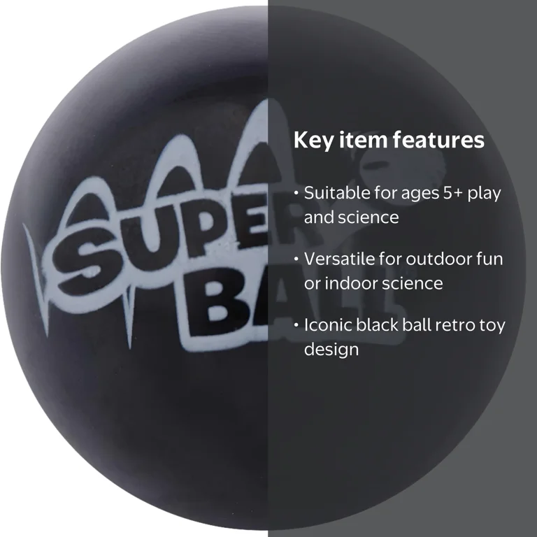 バドミントン　ノック球120個 Wham-O, SuperBall Toy, Black Bouncing Ball, Children Ages 5+