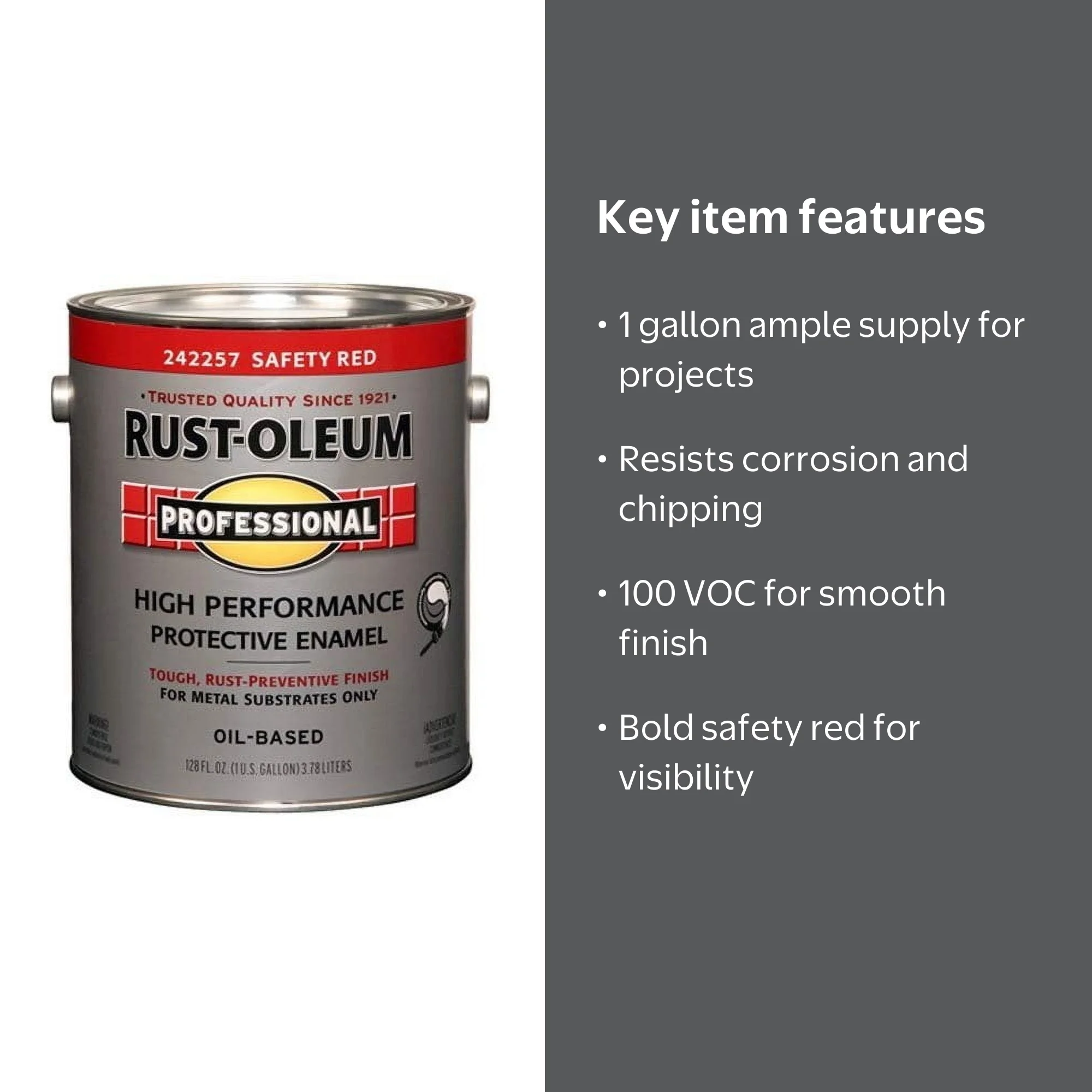 RUST-OLEUM 242257 Professional Gallon Safety Red PAINT Protective