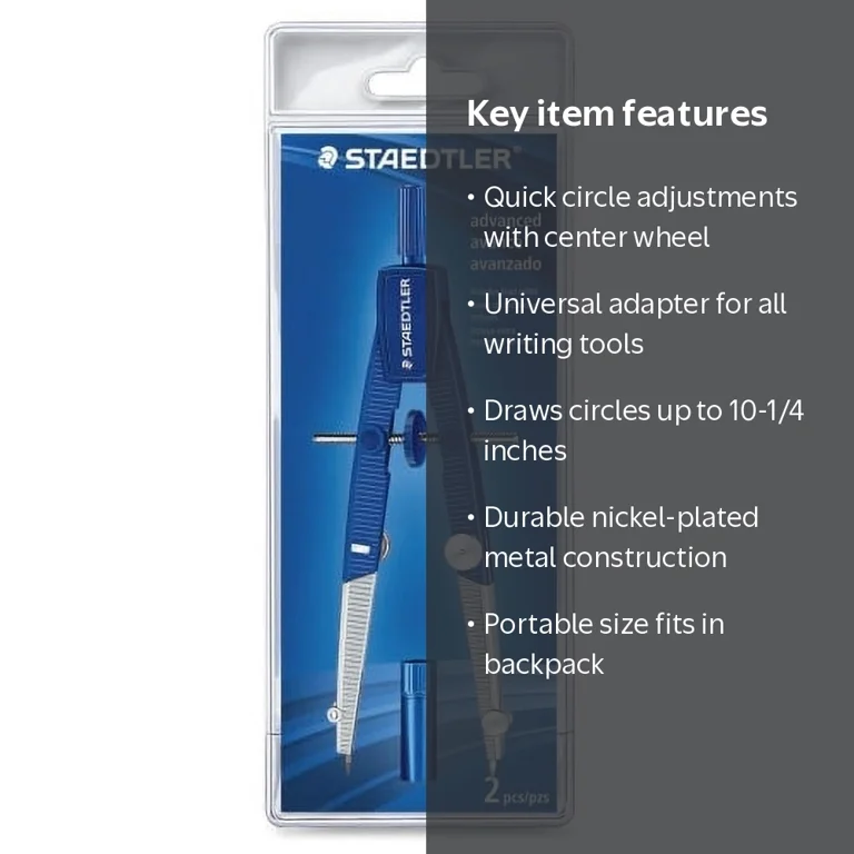 STAEDTLER, Student Compass, STD550WP01, Blue, Silver - Walmart.com