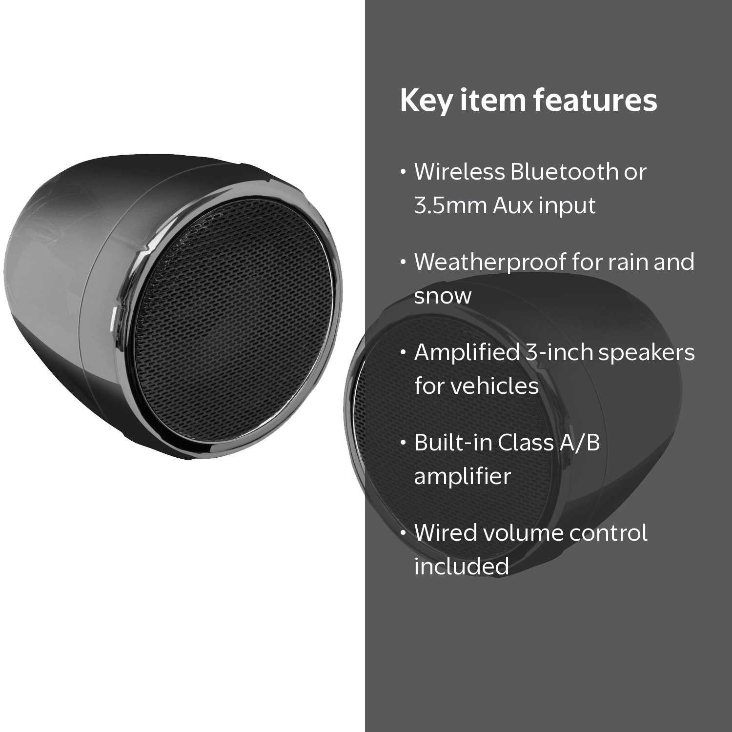 BOSS Audio MCBC425BA Waterproof Motorcycle Bluetooth Amplified 3