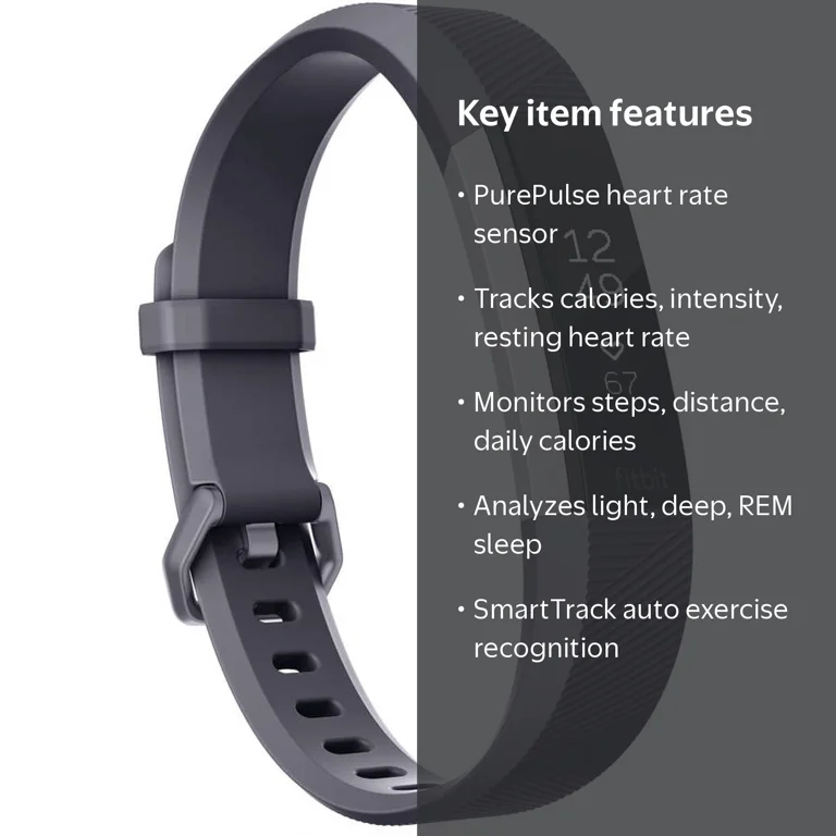 Fitbit Alta HR Heart Rate & Step Band - Large Blue/Gray - Walmart.com