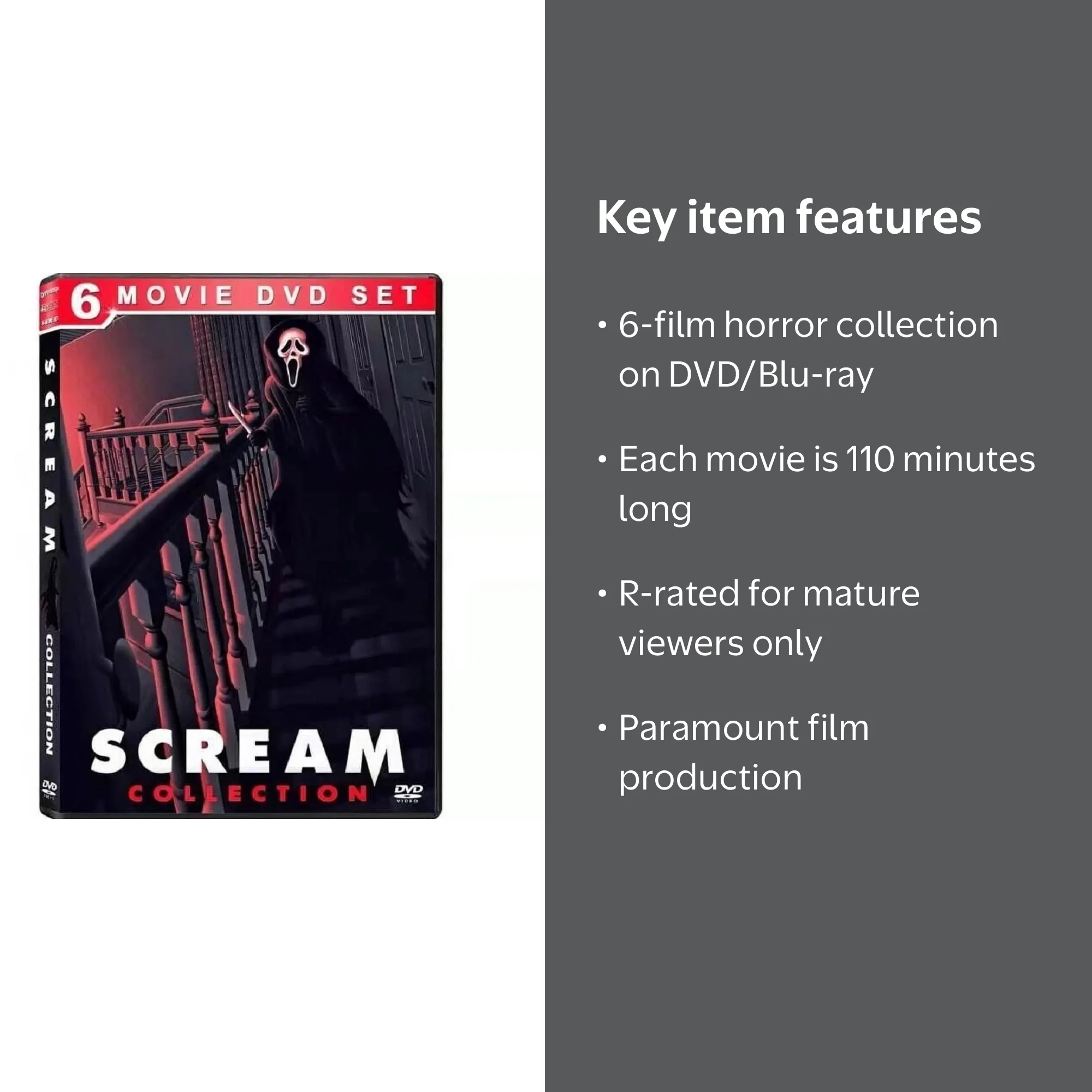 Scream Collection 1-6 Horror Movie Multi-Pack (DVD) - Walmart.com
