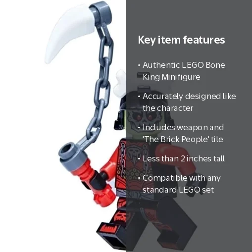 LEGO Ninjago Core: Bone King Minifigure with Weapon, Small Toy