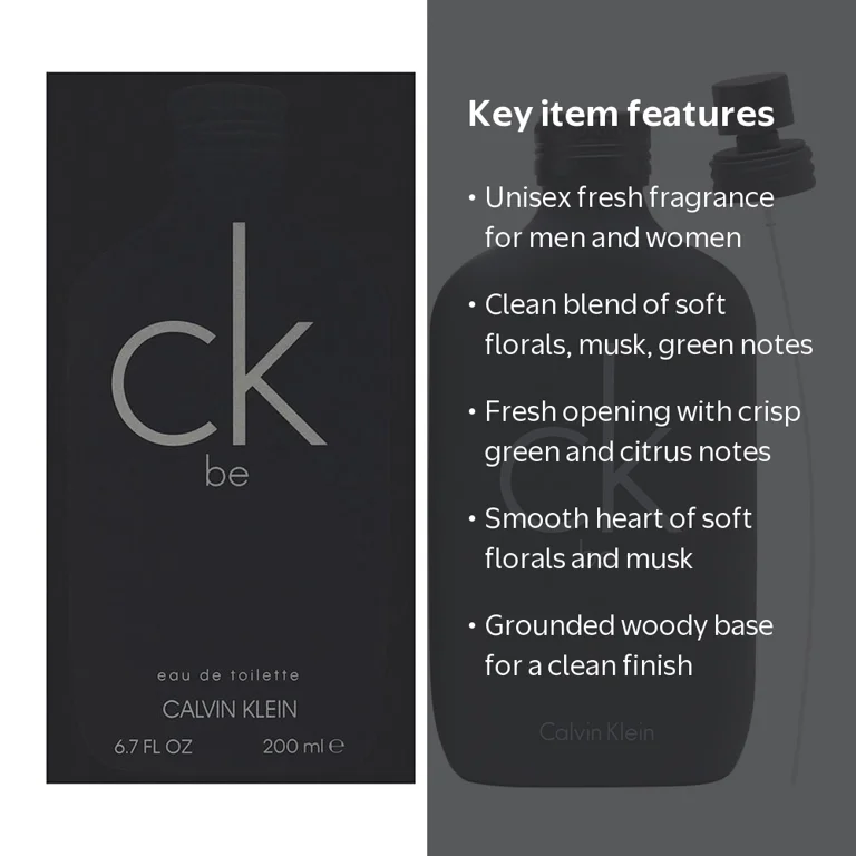 Calvin Klein CK Be Cologne for Men, Freshness, Musk and Florals