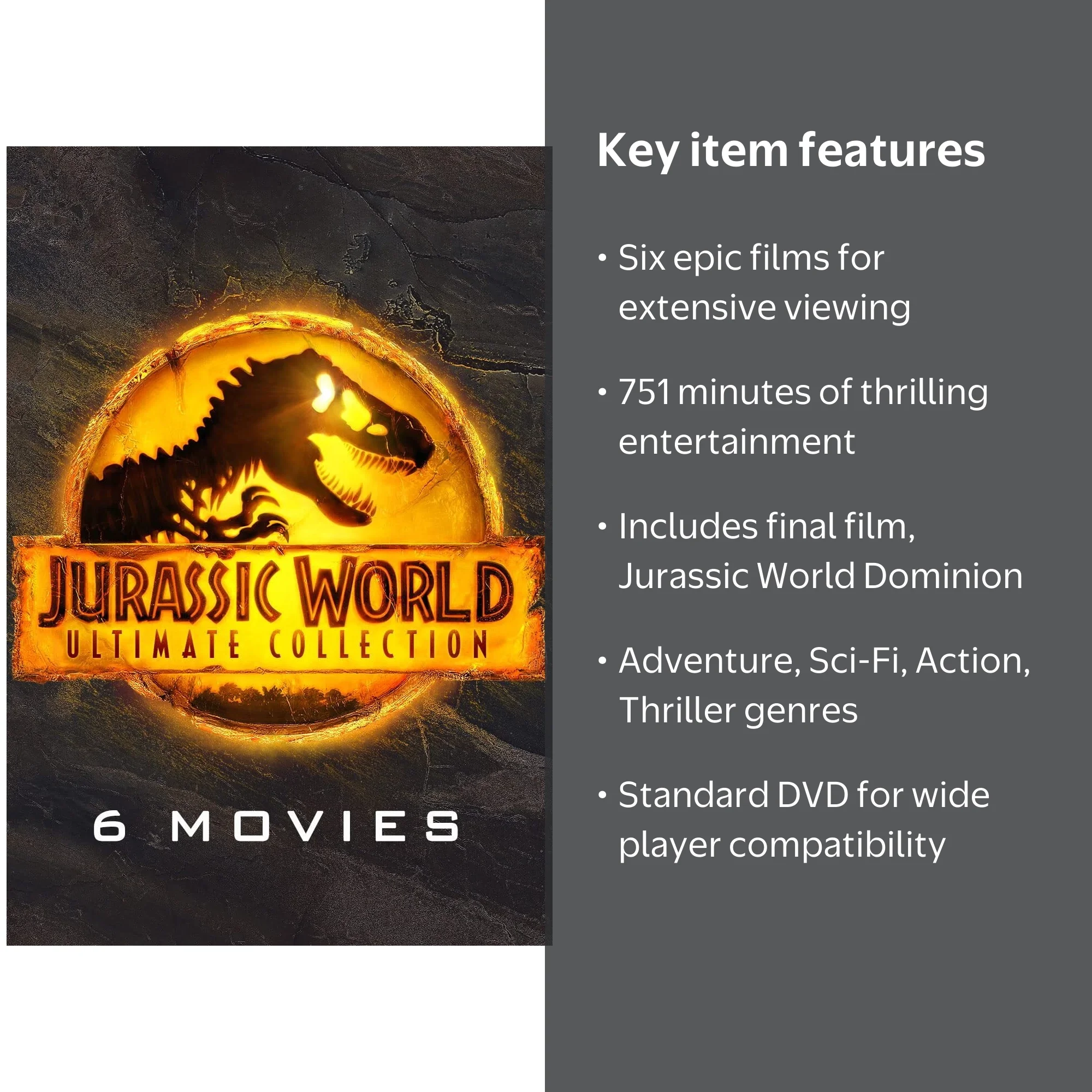 Jurassic World: Complete 6-Movie Ultimate Collection (DVD Set