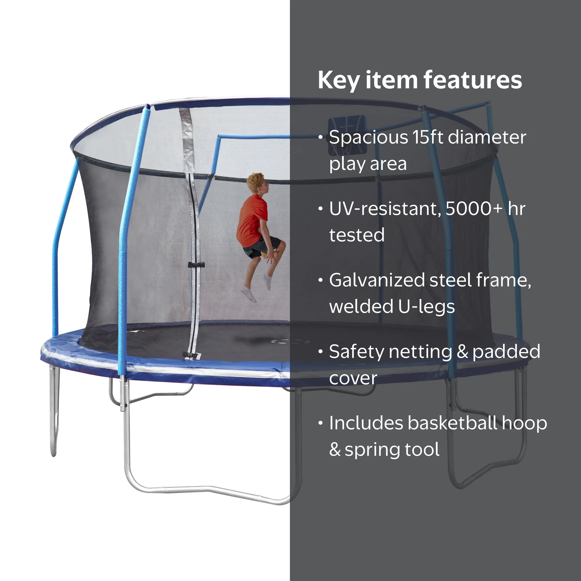 Bounce Pro 15 Trampoline with Slama Jama Basketball Hoop - Walmart.com