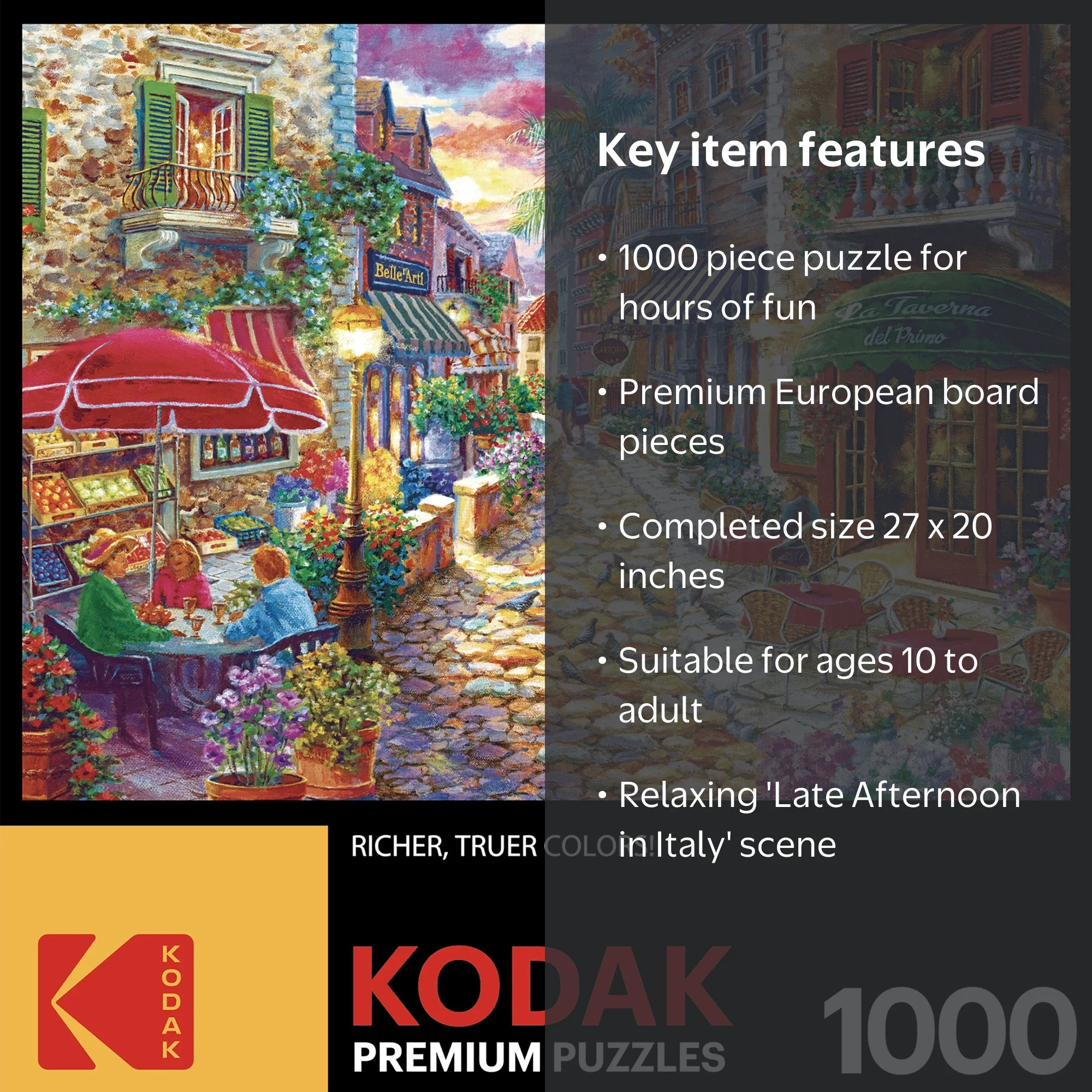 Cra-Z-Art Kodak 1000-Piece Late Afternoon in Italy Adult Jigsaw