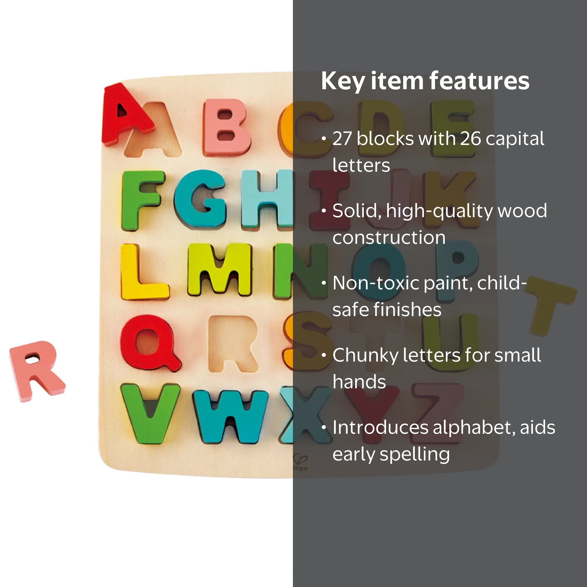 Hape Alphabet Wooden Learning Blocks, 27 Pieces - Walmart.com