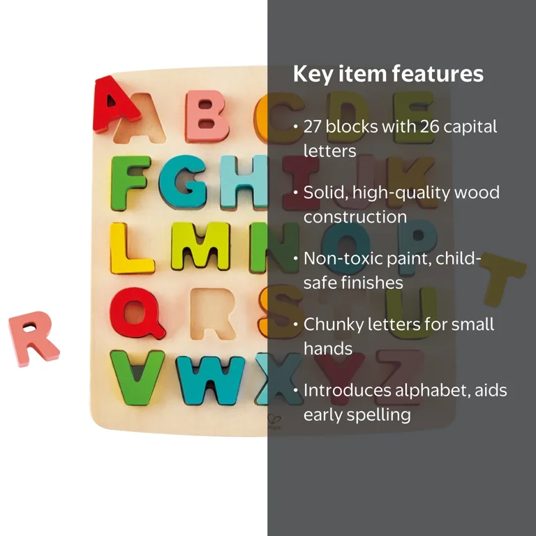 ABCあそび : 国際理解に役立つ Hape Alphabet Wooden Learning Blocks, 27 Pieces - Walmart.com