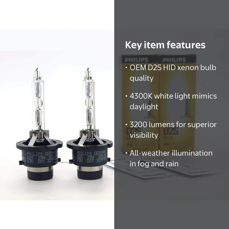 D2S: Philips 85122 OEM Standard HID Xenon Bulbs | Pack of 2