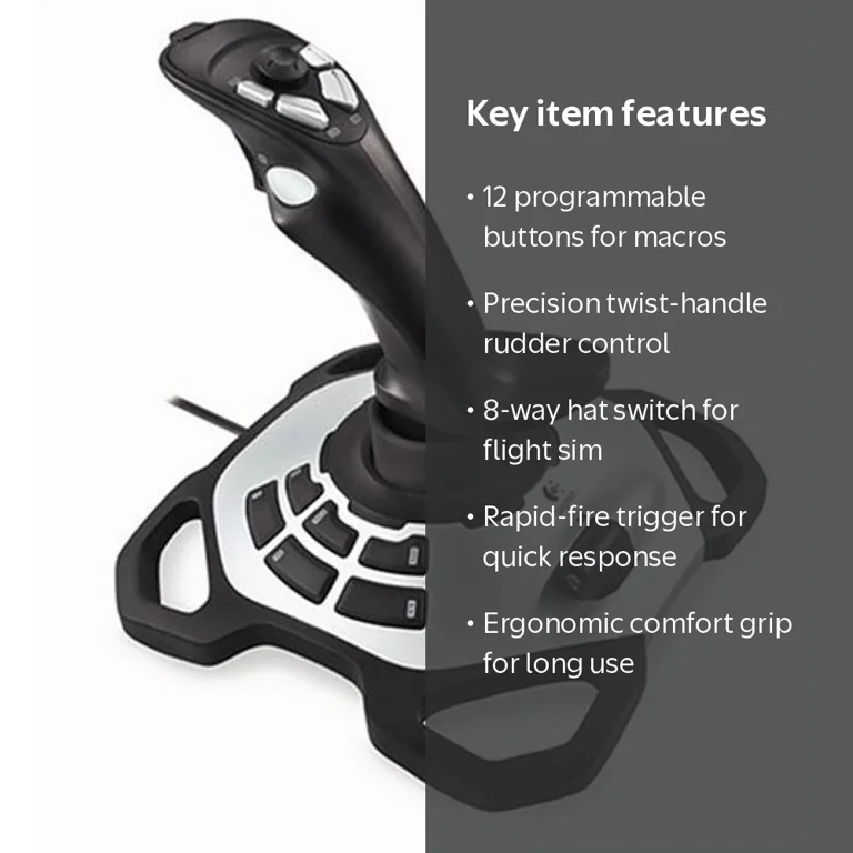 Logitech Extreme 3D Pro Flight PC Stick for Gaming & Simulator
