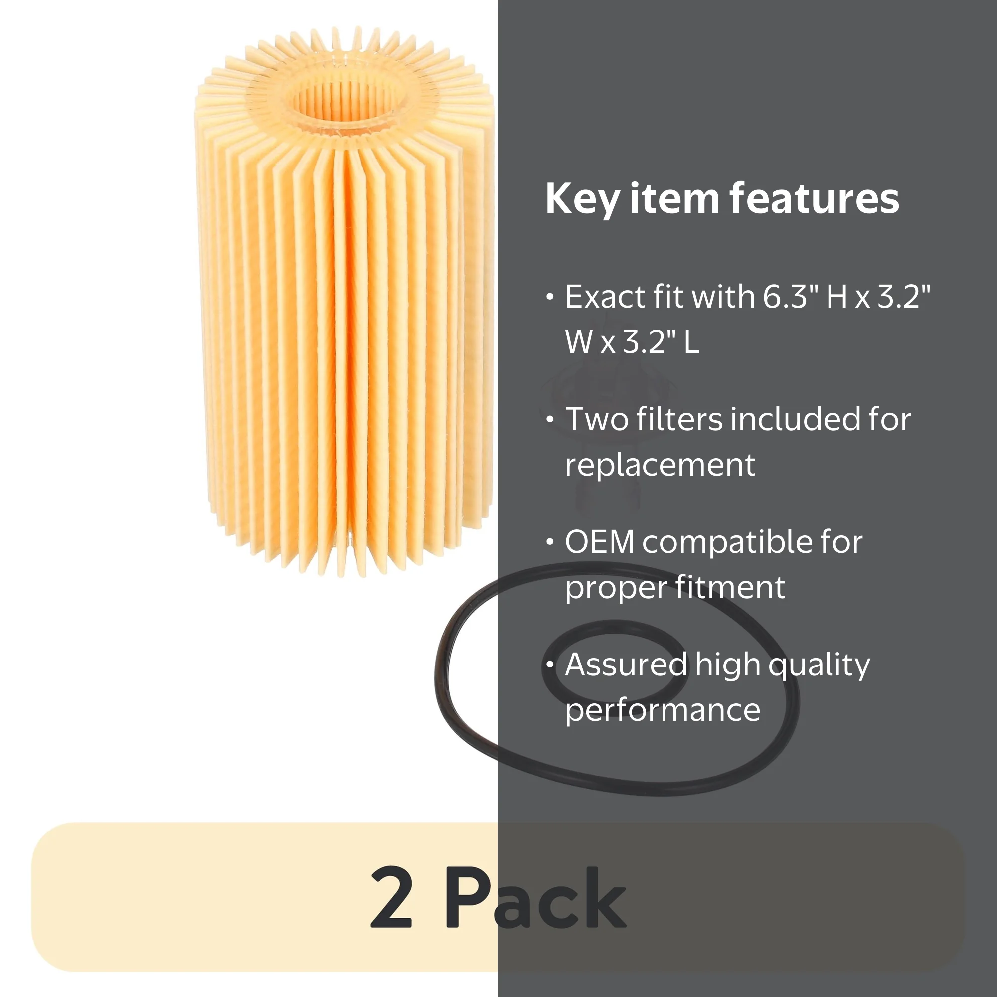2 pack) Toyota Original Equipment 04152-YZZA4 Engine Oil Filter