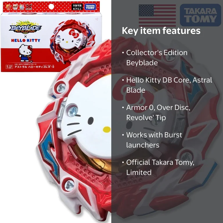 Beyblade アストラル ハローキティ0.V.R-0 2個 Takara Tomy Hello Kitty Beyblade Kids Battle Top, Astral Armor